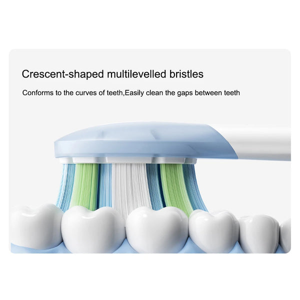 ច្រាសដុសធ្មេញ MIJIA Oscillation Toothbrush Pro ក្បាលជំនួសទន់ និងស្អាត (កញ្ចប់ 3) ម៉ូដែលអនុវត្ត MES609 MES610 MES613 ថ្នាក់អាហារ