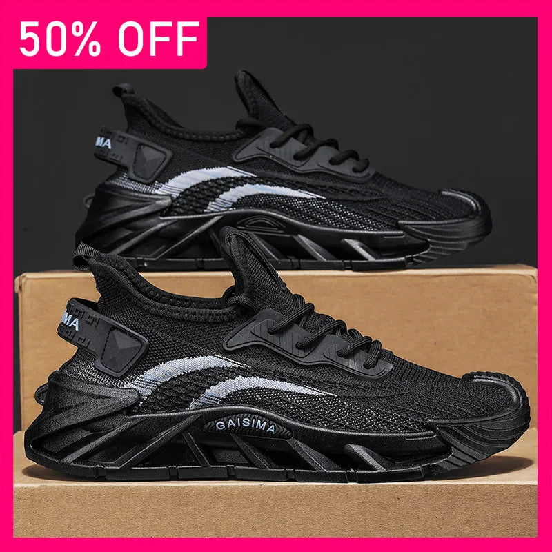 Men Sports Shoes Summer Breathable Mesh Lightweight Fashionable Lace Up Tennis Shoes Daily Wear Street Fitness Shoes for Men