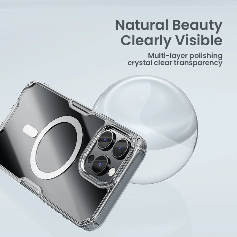 Nillkin for iPhone 16 Pro Max MagSafe Case for iPhone 16 Pro TPU Hybrid Classic Magnetic Cases for iPhone 16 Transparent Cover
