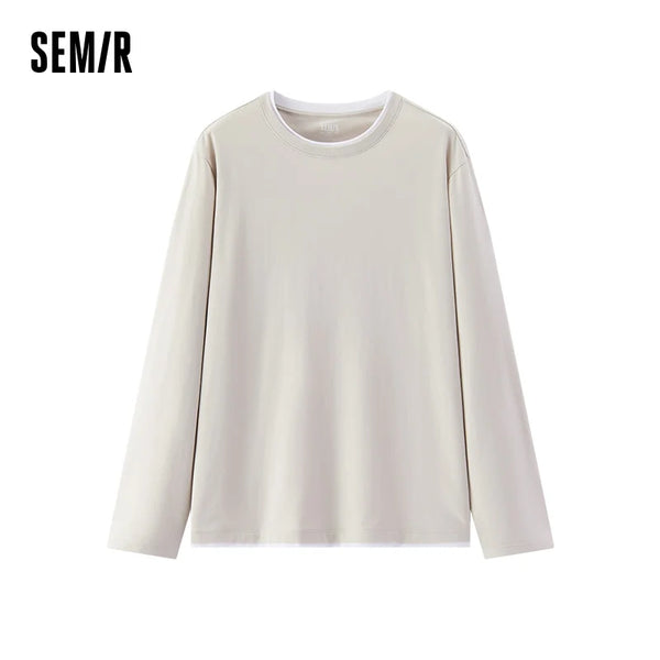 អាវទ្រនាប់បុរស Semir អាវពីរជាន់ កមូល ផ្ទុយពណ៌ អាវធម្មតាសម្រាប់ពាក់ក្រៅផ្ទះ រដូវស្លឹកឈើជ្រុះ ឆ្នាំ២០២៦