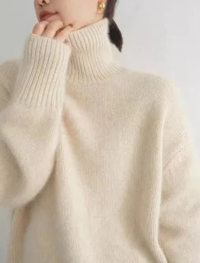 New European Sweater Women Autumn Winter New Turtleneck Pullover Loose Versatile Knitted Bottoming Shirt Female Jumper Top