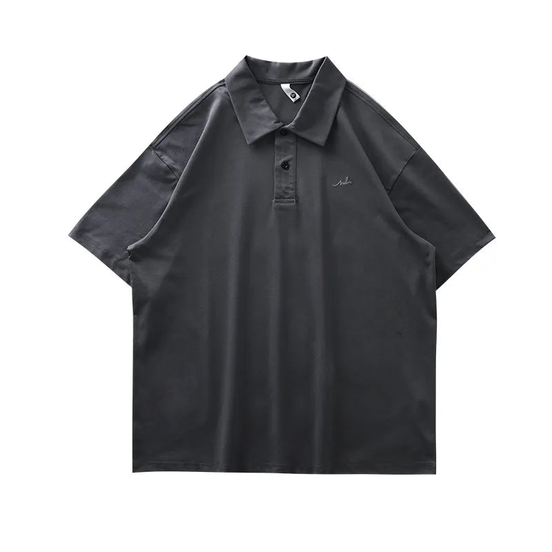DUKEEN Men Quick Dry Polo Shirt Summer Cooling Sorona Lightweight Loose Embroidery Casual Turn Down Collar T Shirt