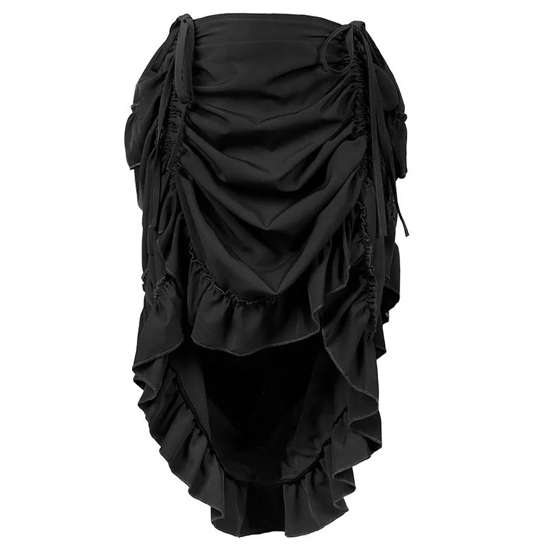 European and American Retro-Style Women's Red Fitted Midi Skirt—Perfect for Parties, Dancing, or Cosplay. 2026-2027