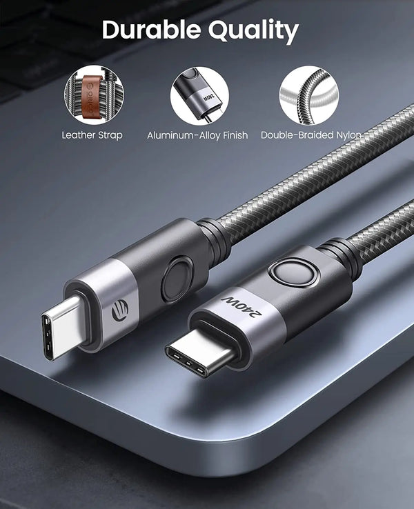 ORICO 240W Cable USB4 Type C Fast Charging Cord 40Gbps Data Transfer 8K@60Hz for Xiaomi Huawei Switch Galaxy iPhone15 Macbook
