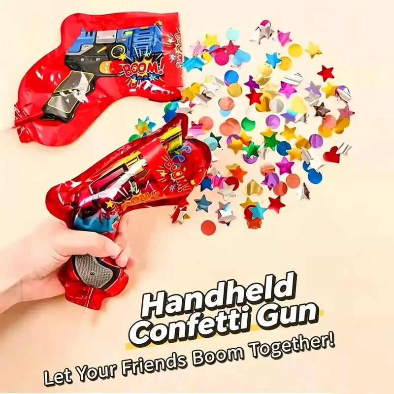 Handheld Inflatable Confetti Gun Party Popper Safe Confetti Shooter for Wedding Birthday Graduation Kids Party Celebrations