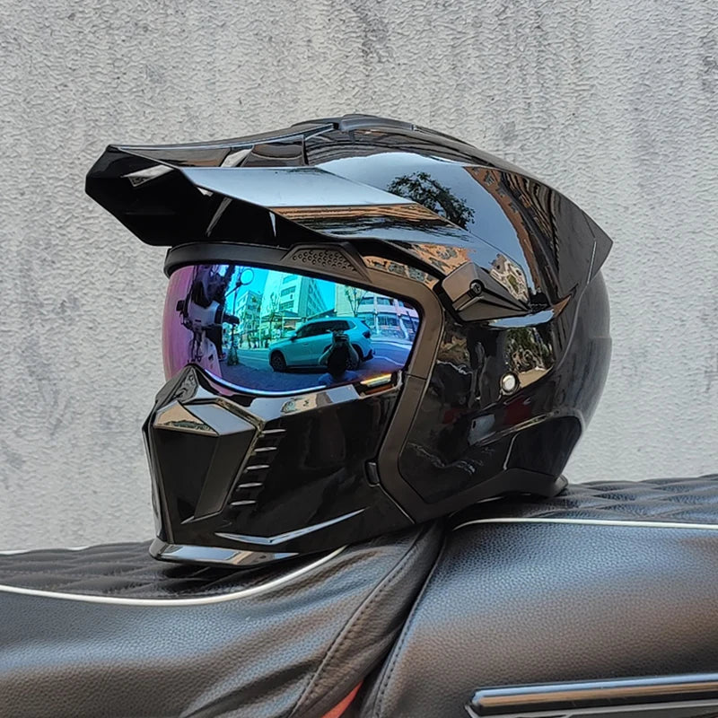 DOT  Certification ORZ Motorcycle Helmet Full Helmet ATV Downhill Motocross Capacete Men Detachable Chin Casco Moto For