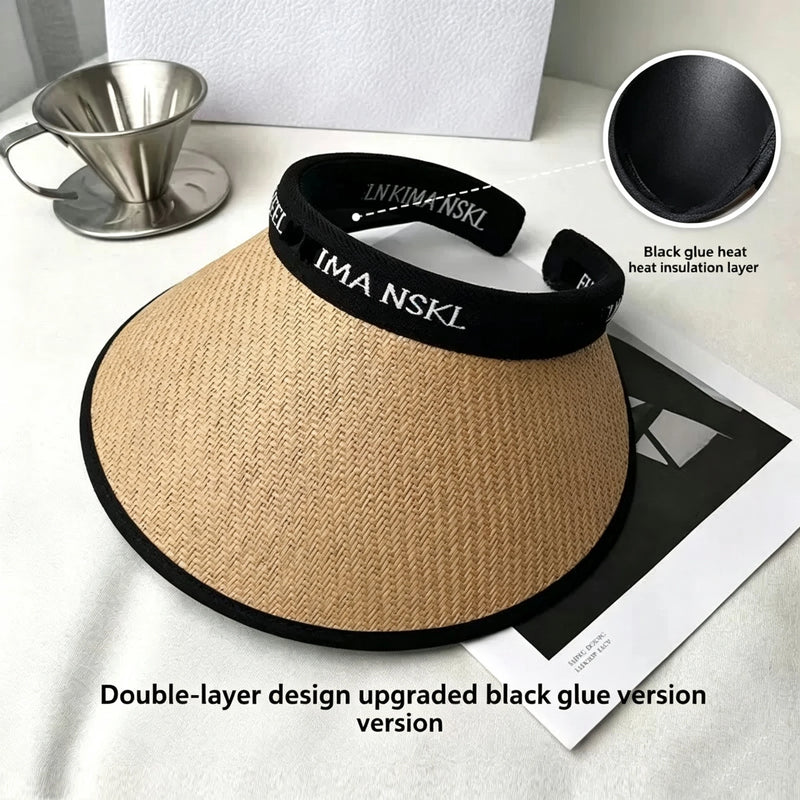 Summer Large Brim Sunshade and Sun Protection Hat, Women's Empty Top Hat, 2024 New UV Resistant Sun Hat, Versatile