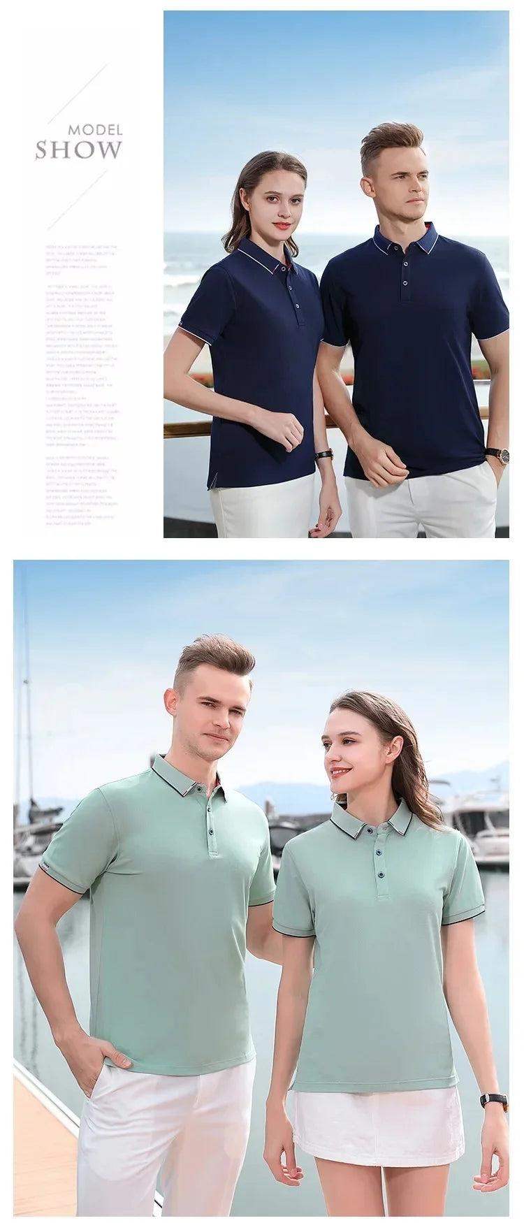 Summer Casual Loose Fit  Short Sleeve Polo Shirts  Customizable Corporate  Logo Printed Work Uniforms for Men And Women