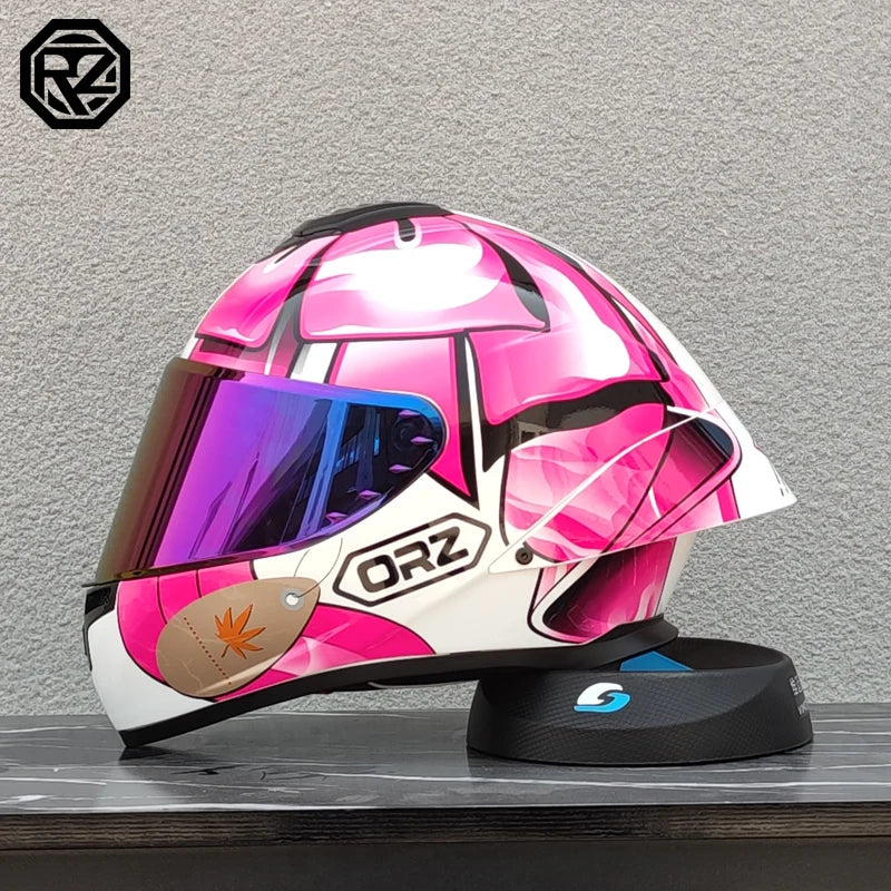 ORZ Motorcycle helmet, men's and women's dual lens full face helmet, motorcycle sports car, all season full face helmet