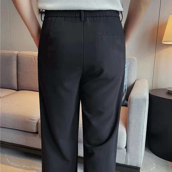 Men's Summer Imitation Linen Relaxed-Fit Trousers – Old Money Style Lightweight & Breathable Casual Pants with Elastic Waist