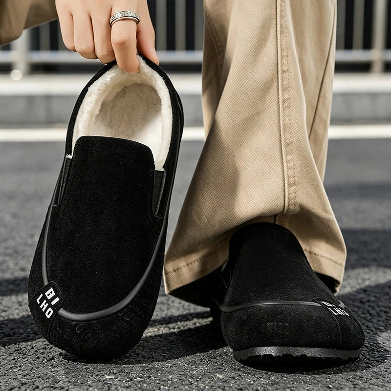 Men's Light thicken Casual cotton shoes winter warm plush Soft-sole Non slip Comfort Fashion Outdoor Walking Sports running shoe