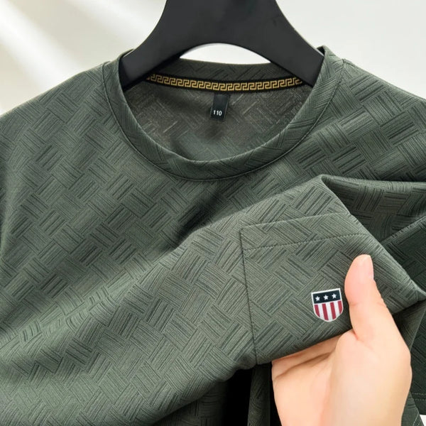 Designer Original Summer New Man Short-Sleeved T-Shirt Round Neck Actual Pocket Stamp Silky Soft Classic Fashion Men's Clothing