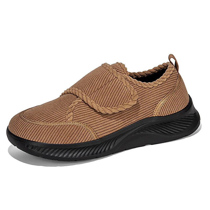 Winter Fur-lined Wide Toe Box Diabetic Shoes for Men Women Adjustable Walking Sneakers Orthopedics Swollen Foot Pain Relief