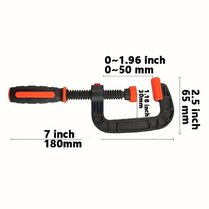 1pc 7-inch Heavy-Duty Clamp,Suitable for Woodworking - Reinforced Plastic and Nylon Construction with Non-Slip Ergonomic.