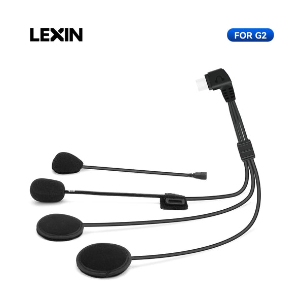 Lexin Headphone Accessories for Lexin G2 Bluetooth Helmet Interphone Intercom Headphone Jack Plug&Mount Bracket Set