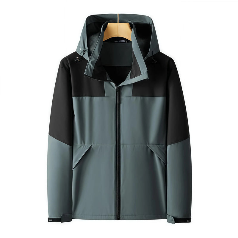 Thin couple's windbreaker jacket color-blocking outdoor work clothes breathable and waterproof mountaineering suit
