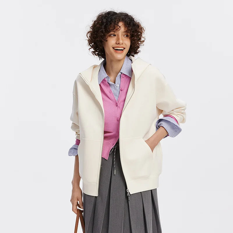 Semir Women Jacket Solid Hooded Loose Soft Casual Style Everyday Lightweight Autumn Outerwear Clean Easy Layer 2026