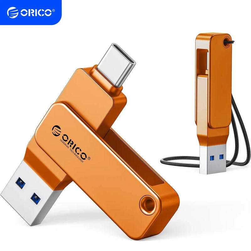 ORICO Dual USB Flash Drive USB-C & USB-A Mini Thumb Drive Read Speed Up to 150MB/s 32 64 128 256GB for iPhone 15/16/17 Series