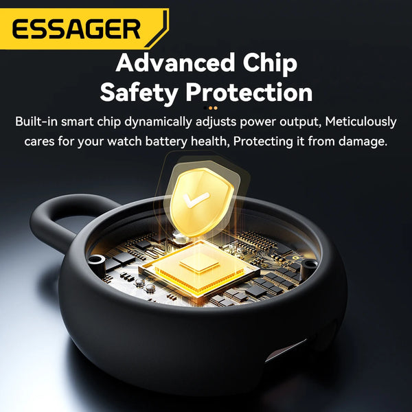 ឆ្នាំងសាកឥតខ្សែ Essager សម្រាប់ iWatch ចល័ត USB ប្រភេទ C ឆ្នាំងសាកលឿនសម្រាប់ iWatch Series 9 8 7 6 5 Ultra 2 SE
