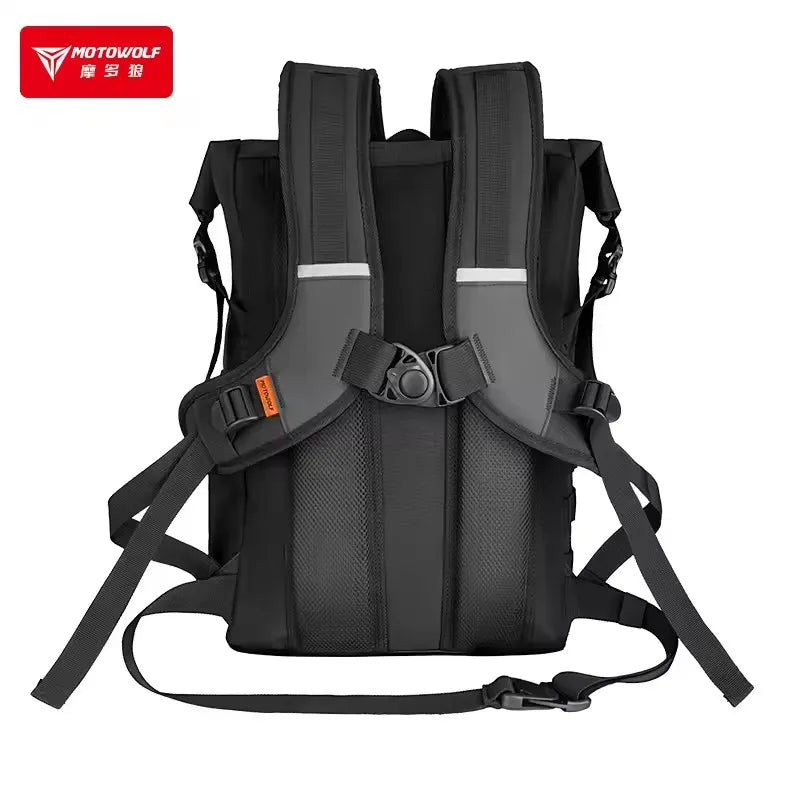 កាបូបស្ពាយម៉ូតូ Motowolf ការពារទឹកជ្រាប ទំហំធំ 20 លីត្រ កាបូបម៉ូតូប្រើប្រាស់បានយូរ កាបូបស្ពាយជិះកង់ស្រាលៗ ឆ្លុះពន្លឺ