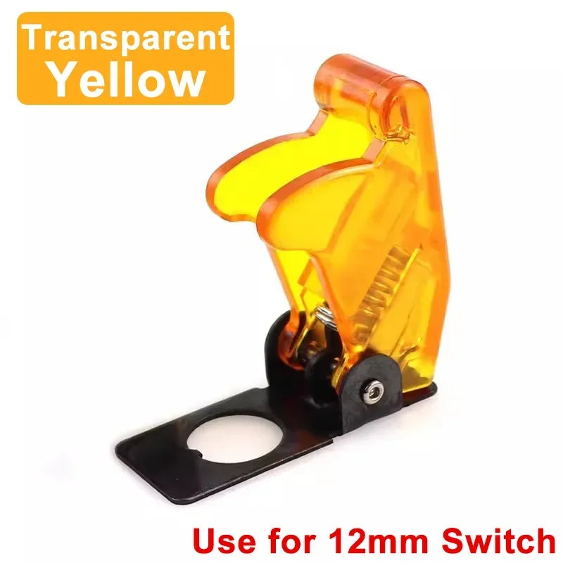Auto Car Boat Truck Illuminated Led Toggle Switch With Safety Aircraft Flip Up Cover Guard 12V20A transparent
