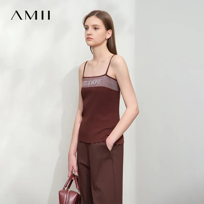 អាវកាក់ប៉ាក់សម្រាប់នារី Amii Minimalist រដូវក្តៅឆ្នាំ ២០២៦ ថ្មី ងាយស្រួលប្រើ អក្សរ Jacquard ស្តើង ខាងក្នុង អាវខ្លីសម្រាប់នារី 12512016