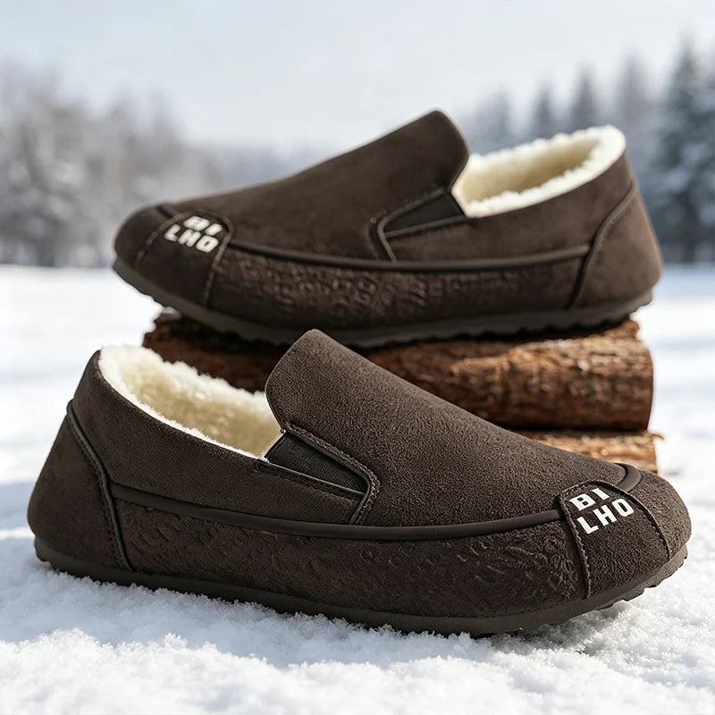 Men's Light thicken Casual cotton shoes winter warm plush Soft-sole Non slip Comfort Fashion Outdoor Walking Sports running shoe