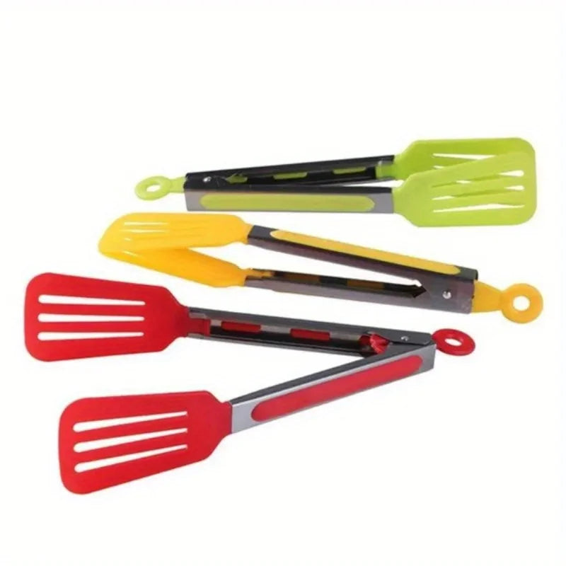 Silicone BBQ Grilling Tongs - Non-Stick, Heat-Resistant Kitchen & Outdoor Cooking Tools for Salad, Bread, and Barbecud-Food-Safe