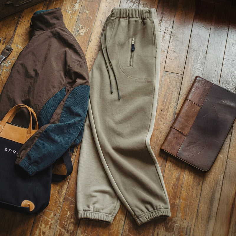 Maden Men's Color Block Sweatpants Retro Joggers Drawstring Waist Elastic Cuffs Trousers Sporty Casual Pants for Spring Autumn