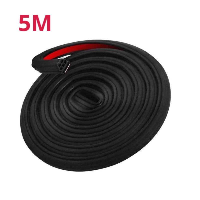 SEAMETAL 6 Holes Car Door Seal Strip Car Door Hood Trunk Rubber Seal Strips Noise Insulation  5/12/16m Sealant Car Accessories
