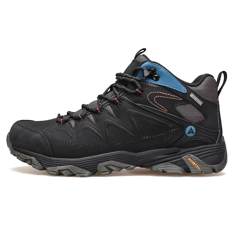 HUMTTO Hiking Shoes for Men Leather Waterproof Climbing Sneakers 2024 Sport Hunting Trekking Boots Breathable Outdoor Mens Shoes