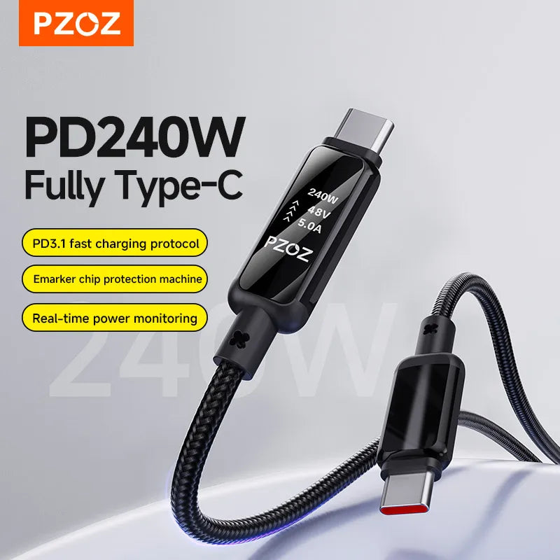 PZOZ for usb c to type c super charger fast charging cable iphone iPad Macbook Xiaomi Samsung oppo realme mobile phone cables