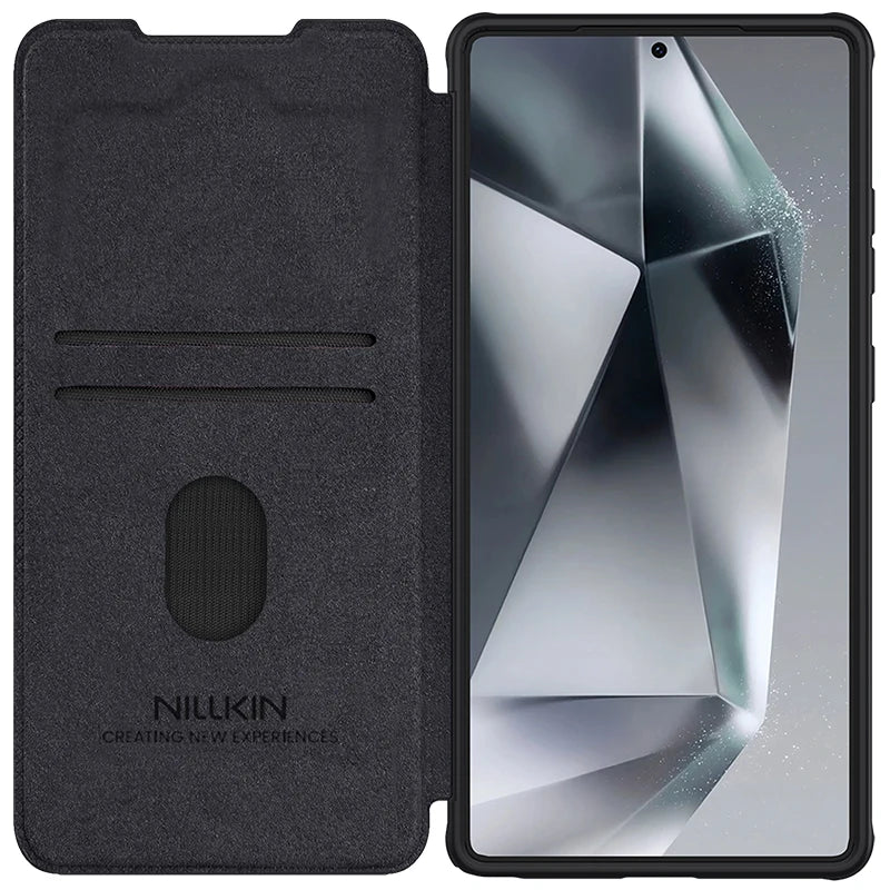 NILLKIN For Samsung Galaxy S25 Ultra Case Leather Qin Leather Case Sliding Camera Protection For Samsung S25/S25 Plus Flip Cover