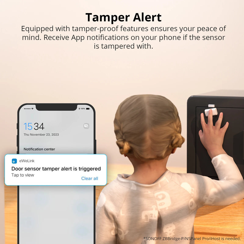 SONOFF SNZB-04PR1 Zigbee3.0 Door Window Sensor Tamper Alert Local Smart Scene Control Work with Alexa Google Home via Zigbee Hub