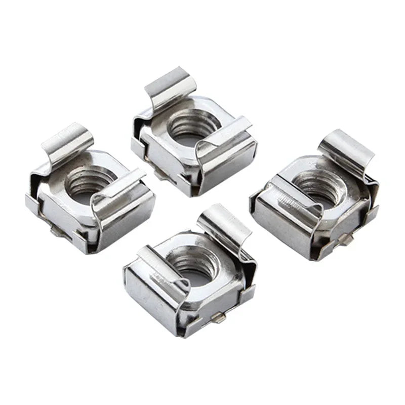 M4 M5 M6 M8 M10 M12 A2-70 304 Stainless Steel Square Clip Floating Cage Nut for Server Cabinet Shelf Rack Mount