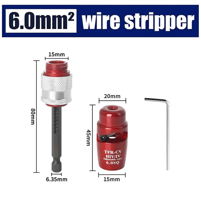 Electric Wire Stripper for Fast Stripping Wire Tool Al Electric Wire Peeling Machine for Power Drill Driver Stripping Tool 1PC 6.0mm