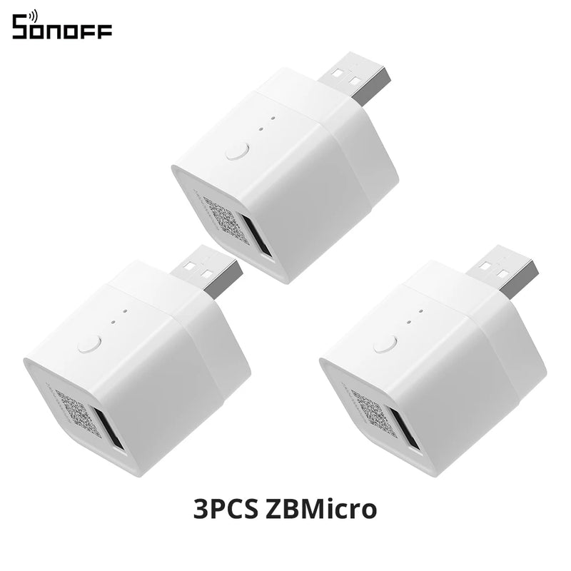 SONOFF ZBMicro Zigbee Micro USB Smart Adaptor 1-10PCS Fast Charging Wide Transmit Coverage Voice Control eWeLink Alexa Google