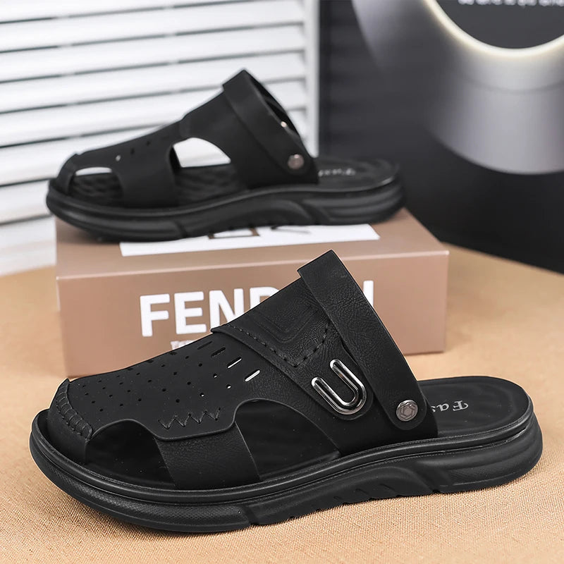 Men's breathable casual sandals summer new soft-sole non-slip outdoor beach shoes fashion lightweight sports dual-use slippers