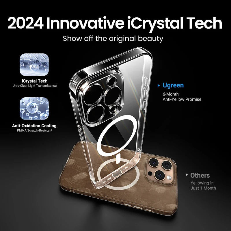 UGREEN Magnetic Case for iPhone 16 Pro Max Case Shockproof Cover for iPhone 15 14 13 Pro Max 14 Plus 16pro Macsafe TPU Cases