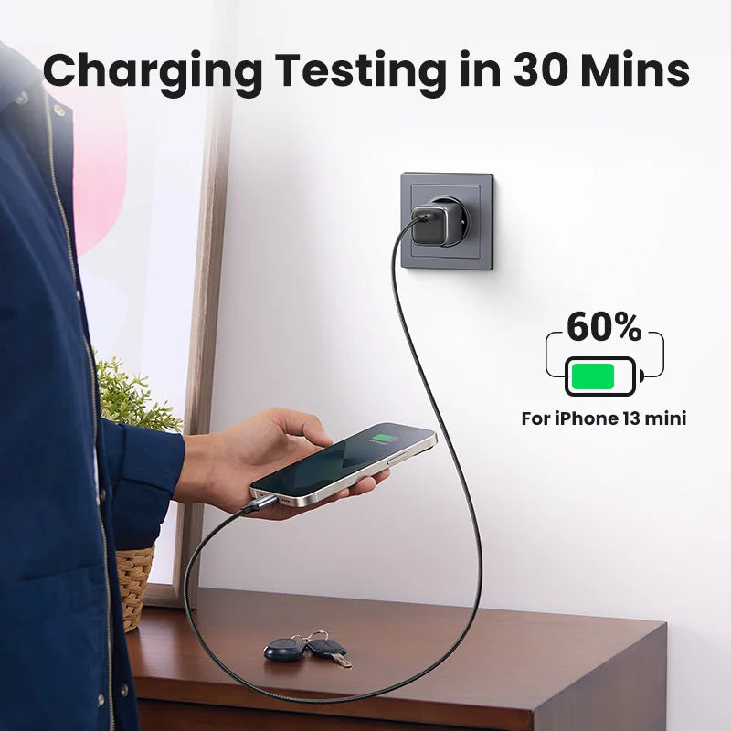 UGREEN GaN 30W Fast Charger for iPhone 16 15 14 Pro  PD3.0 Charger for iPad Pro Tablet Samsung Xiaomi Type C USB Phone Charger