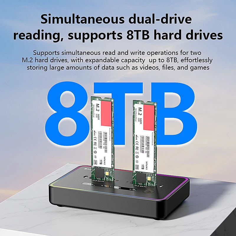 ប្រអប់ដាក់ SSD NGFF SATA ពីរប្រភេទរបស់ Blueendless Offline Clone សម្រាប់ SSD 2230 2242 2260 2280