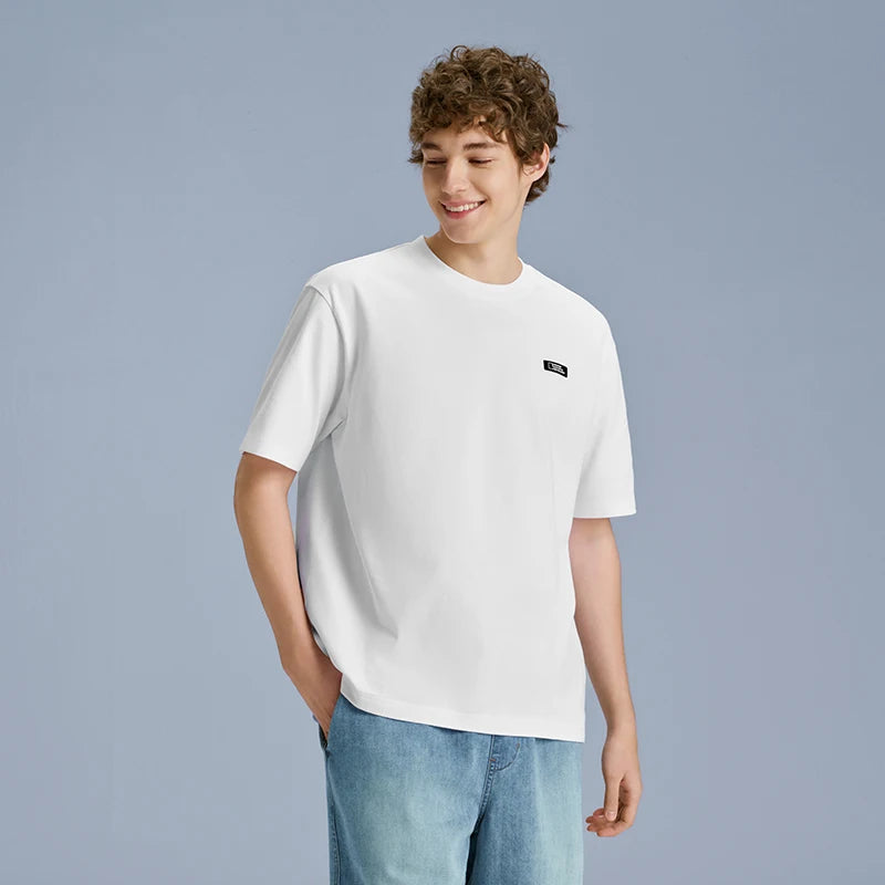 Semir Mens Tshirt 2026 Pure Cotton Knitted Couple Style Outdoor Printed Casual Soft Daily Wear