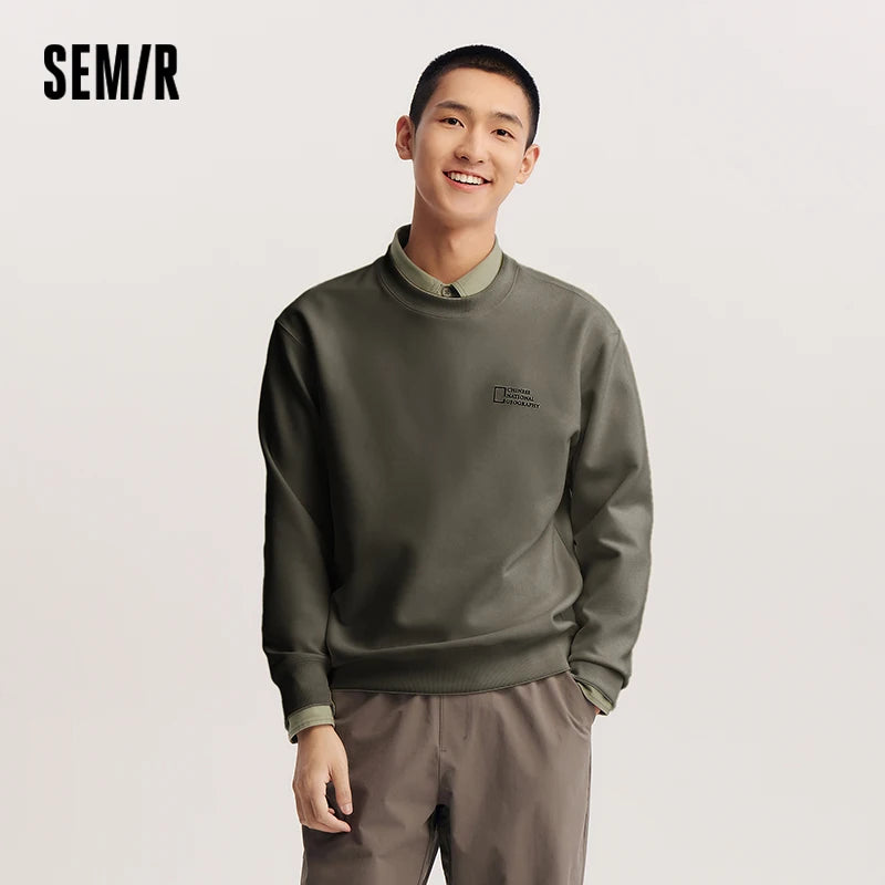 Semir Printed Sweatshirt Soft Texture Men Spring Casual Fashion Comfort Crewneck Trend Cozy New Hoodies 2026