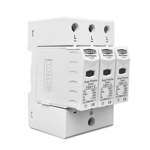 TOMZN AC SPD 3P 10-20KA 20-40KA 30-60KA 275V 385V House Surge Protector Protective Low-voltage  Arrester Device