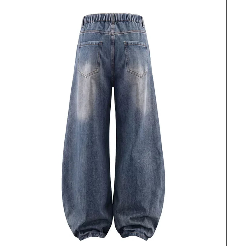 Men's Blue Jeans for Fall, Black Denim Pants, Spring Stylish Casual Trousers, Asian Sizes.