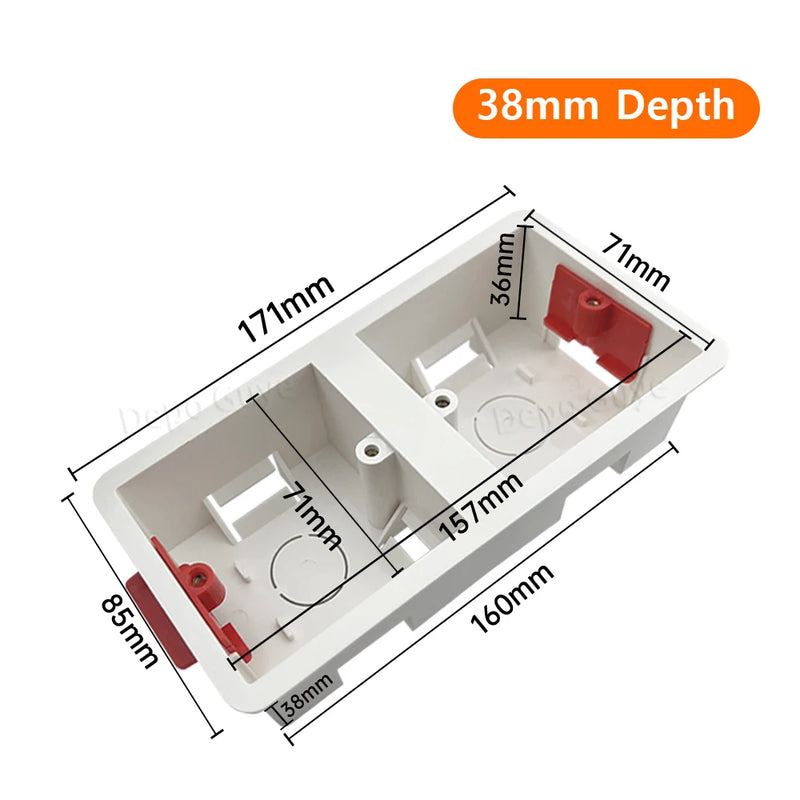 86 Type Switch Mounting Box Cassette Flame Retardant Plastic PVC Junction Back Box Universal White Electrical Concealed Box