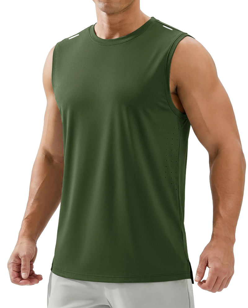 TACVASEN Mens Lightweight Tank Tops Quick Dry Fitness Workout Sleeveless Shirts Summer Muscle Gym Vest Athletic Tank Tops USsize