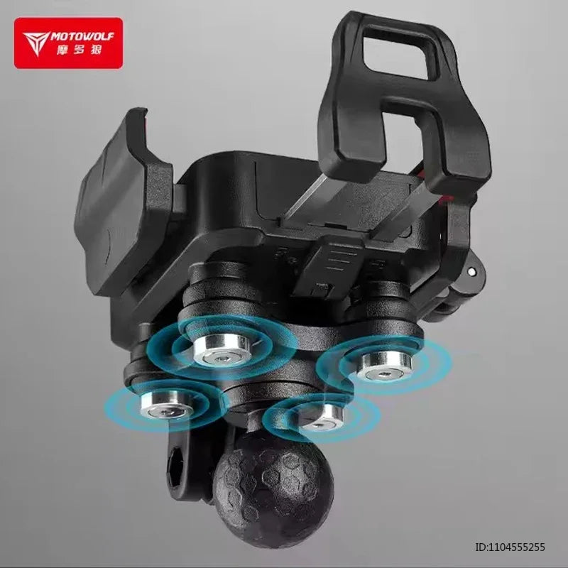 ជើងទ្រទូរស័ព្ទម៉ូតូ MOTOWOLF ដែលអាចស្រូបយកឆក់បាន ប្រឆាំងនឹងចោរកម្ម អាចលៃតម្រូវបាន ជាសកល សម្រាប់ជើងទ្រកង់ ស្កូទ័រ