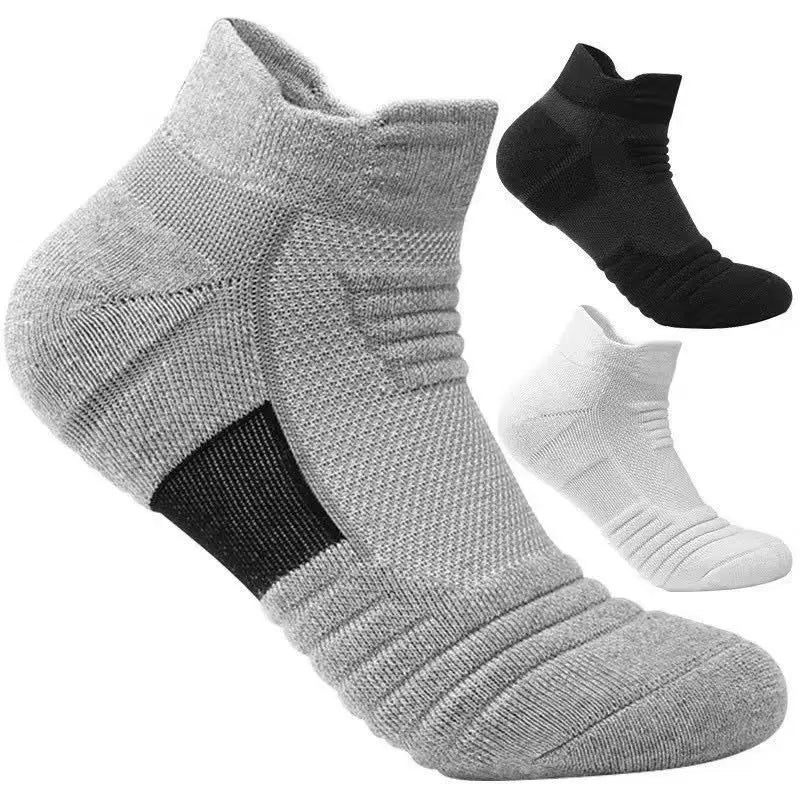 Men Professional Basketball Socks Thick Terry Sole Short Socks Breathable Mesh Anti‑slip Sport Socks for Running Outdoor Fitness
