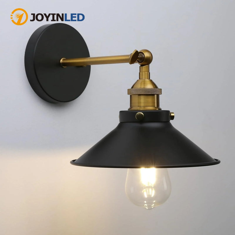 JOYINLED Vintage Industrial Metal Wall Sconce Lighting 180 Degree Adjustable Wall Light Rustic Antique Gooseneck Wall Lamp E27